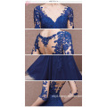 Royal Blue A-line New Model Cheap V Neck Open Back Sexy Mermaid Wedding Dress 2017